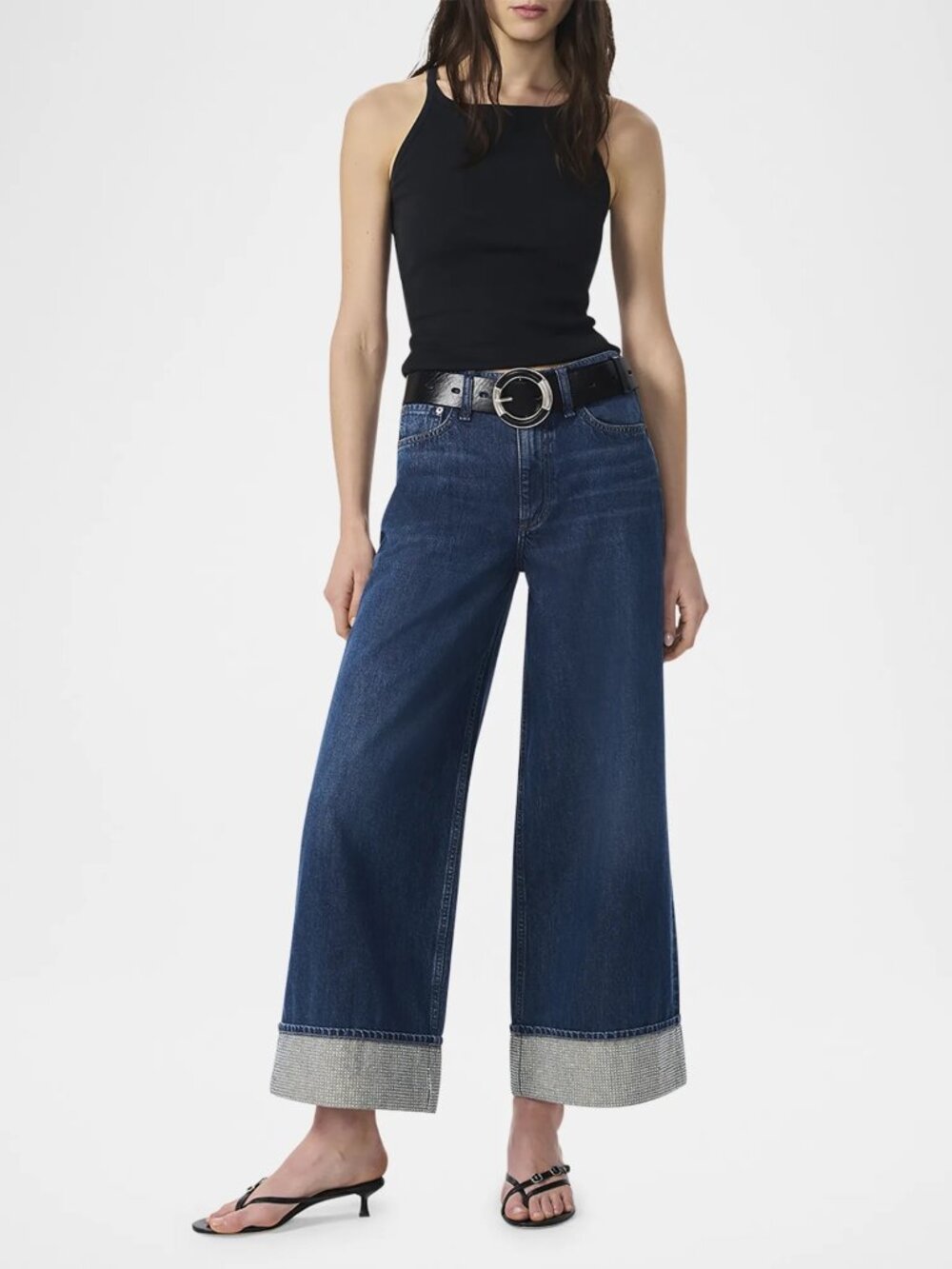 RAG & BONE~Sofie Jewel Cuff High Waist Ankle Wide Leg Jeans~Sz 31 NWT